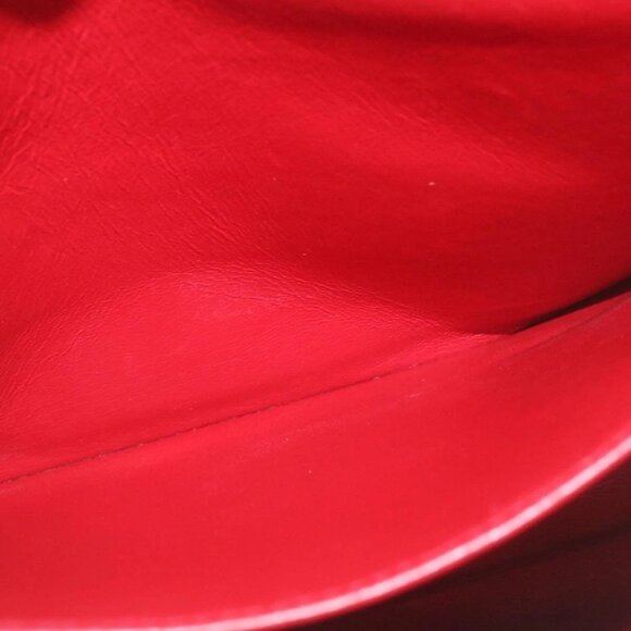 CHANEL Mademoiselle Big Coco Double Chain Shoulder Bag Lamb Skin Red Auth 29129A - Picture 13 of 16